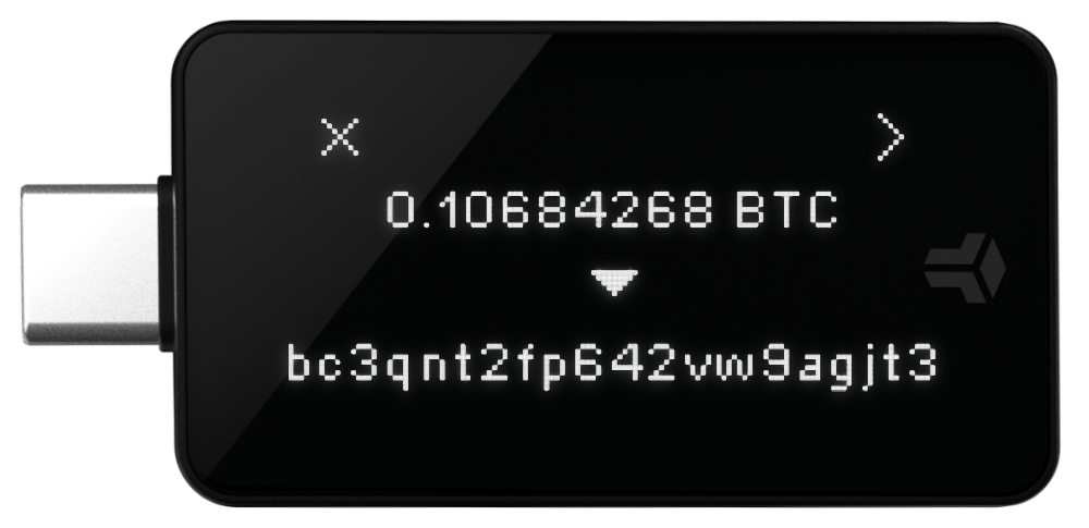 Hardware wallet verification screen